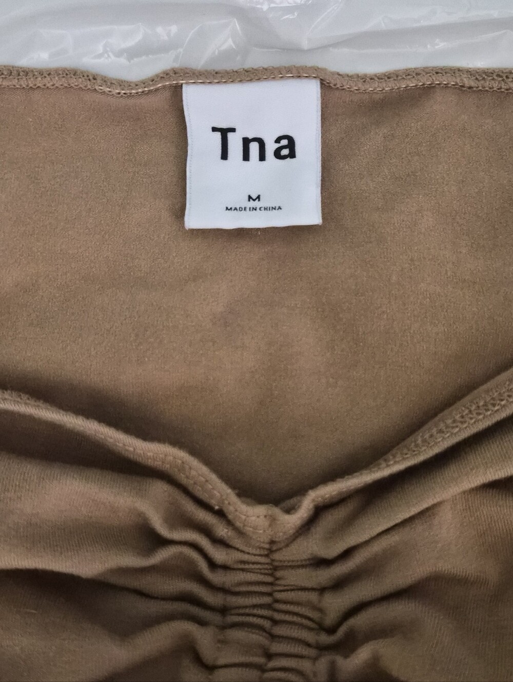 TNA Ruched Front Square Neck Long Sleeve Top - Size M - Picture 2 of 2